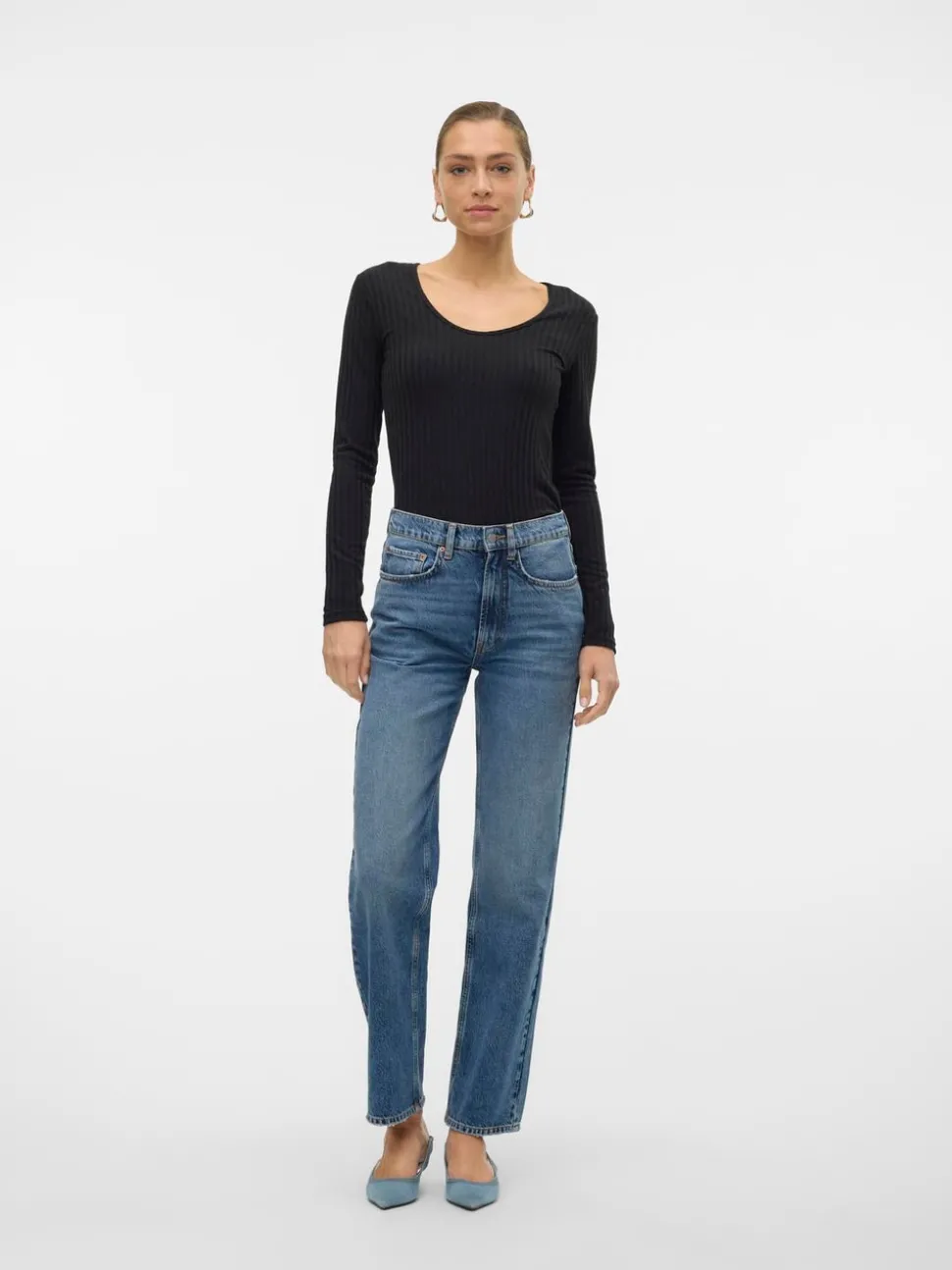 VMVALERIE Medelhög Midja Avslappnad Jeans