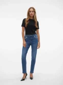 VMYOURS Medelhög Midja Avsmalnande Passform Jeans